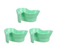 UTHCLO Ensemble de 3 Gobelets à Brosser pour Personnes Âgées Verts, Bassines pour Vomissements en Plastique Léger, Soins Dentaires et Hygiène Bucco-dentaire à Domicile