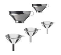 UTHCLO Ensemble de 5 Mini Entonnoirs en Acier Inoxydable Argentés, Portables et Faciles à Utiliser Transfert de Confiture et Poudre de Poivre