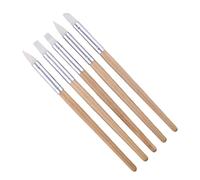 UTHCLO Ensemble de 5 Outils de Sculpture sur Argile en Silicone Manches en Bois Naturel, pour Modelage et Création Artistique, Kit de Poterie Polyvalent pour Adultes et Étudiants
