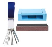 UTHCLO Ensemble de Limes pour Sillet et Chevalet de Guitare Acoustique et Électrique Kit de Ponçage 3 Pièces avec Levier en Aluminium 15 CM Outil de Réglage Précis Bleu avec Boîte de