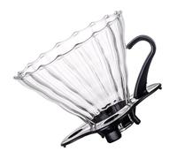 UTHCLO Entonnoir à Café Manuel Grosse Taille en Verre Borosilicaté Résistant la Chaleur Passoire à Café Réutilisable Accessoire Pratique et Facile à Nettoyer