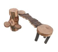 UTHCLO 'Escalade pour Hamsters en Bois Naturel avec Cachette et Grotte, Échelle et Rampe pour Cage, Accessoire pour Petits Animaux à Mâcher, pour Hamsters Nains, Chinchillas et