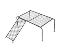 UTHCLO Étagère en Treillis de Fer avec Échelle - Plateforme Poulet Fer Grosse Taille Noire - Support à Poulet Pratique pour Cage - Jouet et Lieu D’activité pour Poules en Élevage