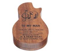 UTHCLO Étui à Médiators en Bois Massif Boîte de Rangement pour Guitare Basse et Ukulélé Protection L’Eau Poussière Accessoire Pratique pour Musiciens Présent Original en Bois