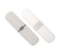 UTHCLO Étui De Voyage pour Brosse à Dents Portable 2 Pièces Taille Compacte Plastique Solide Blanc Nordique Demi-Transparent Protection Anti-Chocs pour Déplacements Et Voyages