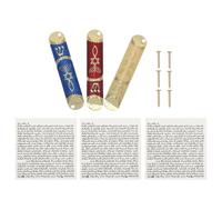 UTHCLO Étuis Métalliques Décoration Murale Juive pour Mezouza Ensemble de 3 avec Parchemin Kasher Inclus pour Bénédiction Maison et Pendaison de Crémaillère