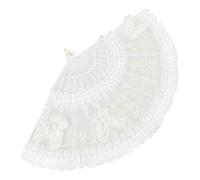 UTHCLO Éventail à Main en Perle Vintage Blanc, Design Compact et Facile à Ranger, Ambiance Estivale Lors de Décorations de Mariage ou Scènes de Théâtre