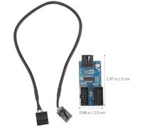 UTHCLO Extension de Convertisseur USB 20 à 9 Broches vers Double Port 9 Broches Répartiteur D’en-Tête USB pour Carte Mère PC Adaptateur Multiport Informatique Prolongateur pour