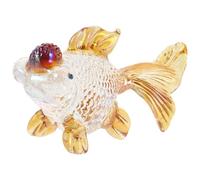 UTHCLO Figurine de Poisson Carpe Koï en Cristal Doré 93x24,5x48,5 Mm, Presse-Papier Décoratif 72 G, Sculpture Miniature pour Décoration Intérieure et Objet de Collection Feng Shui