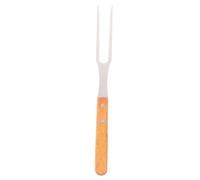 UTHCLO Fourchette à Viande Inox à 2 Dents 28 Cm Manche Bois Épais Résistante Haute Température Usage Extérieur Barbecue Camping Viande Agneau Bœuf