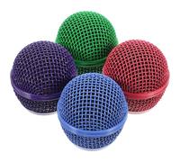 UTHCLO Grille Métallique du Microphone 4pcs en Métal pour Remplacement de Tête de Micro, Design Vibrant et Polyvalent, Accessoire pour Scène et Studio