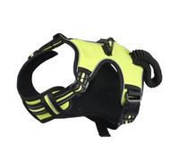 UTHCLO Harnais Chien Réfléchissant Vert XL Harnais Extérieur Anti-Traction Respirant pour Grands Chiens Gilet de Sécurité Pratique et Confortable avec Maille Fraîcheur