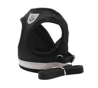 UTHCLO Harnais-Gilet Réglable pour Petits Chiens et Chats Ensemble 1 Pièce en Maille Respirante Noire M avec Bande Réfléchissante Harnais Confortable Anti-Fugue pour Promenade et