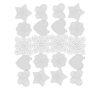 UTHCLO Kit de Broderie en Maille Plastique 25pcs Blanc Formes Étoiles, Cœurs, Fleurs et Papillons pour Projets DIY et Création de Marque-pages