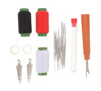 UTHCLO Kit de Couture à Main 34 Pièces avec Aiguilles en Acier à Grand Chas 25 Aiguilles 3 Bobines de Fil 2 Enfile-Aiguilles 2 Dés à Coudre 1 Découseur et Étui Compact - Kit de