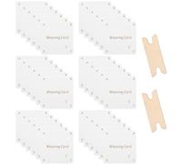 UTHCLO Kit de Tissage aux Tablettes 64 Pièces 60 Cartes Carrées Blanches en Papier Cartonné 4 Navettes en Bois Outils pour Tissage Manuel sur Table Loisirs Créatifs et Création de