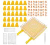 UTHCLO Kit D'élevage de Reines Apicoles en Plastique Cages D'élevage et Godets, Outil Facile à Utiliser pour Apiculture en Jardin et Gestion Optimisée des Colonies