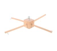 UTHCLO Kit Mobile en Bois à Monter Soi-même pour Berceau, Support Carré N°3 en Bois Naturel, Cadre Mobile Montessori, Accessoire Suspendu pour Décoration Chambre Bébé et Carillon Éolien