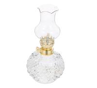 UTHCLO Lampe à Pétrole Vintage en Verre Et Métal, Mèche 3-4 Mm, Chauffante Et Transparente, pour Usage Intérieur Et Extérieur, Éclairage Décoratif Et d'urgence, Lanterne à Huile Rétro