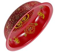UTHCLO Lavabo Vintage Style Chinois en Métal Rouge 36 Cm, Bassin pour Mariage 60 Pièces, Vasque Décorative Traditionnelle pour Fête Nuptiale et Usage Domestique