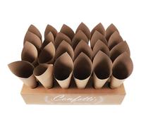 UTHCLO Lot Cônes en Papier Kraft pour Confettis Mariage 24 Trous Support en Kraft 30 Feuilles Confettis Papier Colorés Porte-confettis Pétales Décorations Fête et Cérémonie