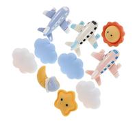 UTHCLO Lot de 10 Punaises Décoratives Mignonnes en Résine Forme Avion, Nuage et Soleil, pour Tableau D'affichage, Bureau et Photos, Épingles Mémo Colorées, Accessoires Pratiques