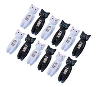 UTHCLO Lot de 12 Clips Mémo Chat en Plastique Multifonctionnels, Petits Clips de Notes Colorés Noir et Blanc, Accessoires Bureau et Papeterie Mignons pour Organisation Quotidienne