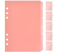 UTHCLO Lot de 12 Intercalaires Séparateurs de Page en Polypropylène Rose, Format A5, 6 Pièces par Set, 2 Sets, Accessoires Pratiques pour Cahiers, Classeurs et Agendas, Usage Scolaire