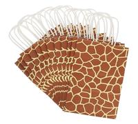 UTHCLO Lot de 12 Sachets Présents en Papier Imprimé Léopard avec Poignées Paquet Décoratifs à Motifs Animaux Taille pour Bonbons et Présents pour Fêtes D’Anniversaire et Événements