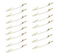 UTHCLO Lot de 15 Pinces Crocodile Métal Double Face Dorées Clip Porte-fiches Notes et Photos à Double Extrémité, Clips Métal pour Bureau, École et Loisirs Créatifs, Porte-mémos