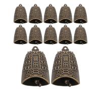 UTHCLO Lot de 16 Breloques Cloche Vintage en Métal Bronze Doré, Mini Clochettes Décoratives Feng Shui Chinoises Motif Dragon, Ornements Polyvalents pour Création Bijoux,