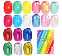 UTHCLO Lot de 18 Rouleaux de Rubans Frisés Colorés 10 M Ruban D’Emballage Polyvalent pour Décoration Mariage Guirlande de Ballons Fête et Loisirs Créatifs Couleur Couleur Aléatoire