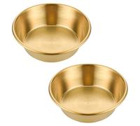 UTHCLO Lot de 2 Bols à Sauce Dorés en Acier Inoxydable, Plats à Tremper Pratiques, Design Simple et Exquis, pour Snacks et Fruits la Maison ou Hôtels