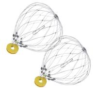 UTHCLO Lot de 2 Cages à Crabes en Fil d'acier Argenté Lest, Pièges Portables Légers à Ouverture et Fermeture Automatiques pour Pêche en Mer et Lacs Couleur Aléatoire