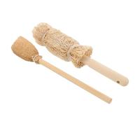 UTHCLO Lot de 2 Goupillons pour Biberons en Luffa Naturel Petite Tête Kit de Nettoyage pour Biberon et Tasse Brosses pour -Nés Adaptées aux Cols Étroits et Larges Usage