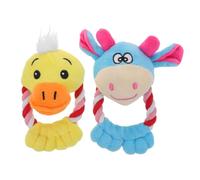 UTHCLO Lot de 2 Jouets Couineurs en Peluche pour Chiens et Chats, à Mâcher Doux en Polyester, Stimule l'exercice, Protège Les Meubles, Maison Petits Chiens