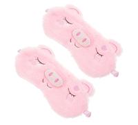 UTHCLO Lot de 2 Masques de Sommeil en Peluche Cochon Rose, Couvre-yeux Doux et Confortable, Cache-yeux Garçon et Filles pour Dormir, Usage Nuit Pyjama Filles, Anti-lumière, Sommeil