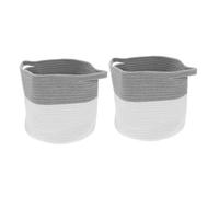 UTHCLO Lot de 2 Paniers Décoratifs en Corde de Coton pour Rangement de Jouets Panier à Linge Organisateur Tissé Compact avec Poignées pour Chambre d'Garçon et Bureau ou Placard