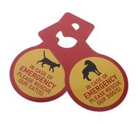 UTHCLO Lot de 2 Panneaux D’Urgence pour Animaux en PVC à Suspendre à la Porte Panneau « Sauvez Nos Animaux » pour Chats et Chiens Résistant à L’Eau pour Chambre Bureau et Jardin