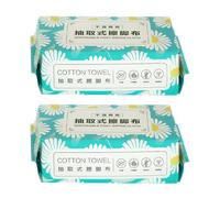 UTHCLO Lot de 2 Paquets de 70 Lingettes Jetables Pieds 20x20 Cm, en Pâte de Bois Douce et Résistante, Serviettes Absorbantes Polyvalentes pour Soin Spa, Hygiène et Voyages