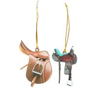 UTHCLO Lot de 2 Pendentifs en Acrylique de Selle de Cheval Western Décoration Suspendue pour Rétroviseur de Voiture Accessoires Légers pour Intérieur Automobile
