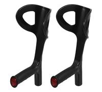 UTHCLO Lot de 2 Poignées de Canne Ergonomiques Coudées 22 Mm en Plastique Noir, Accessoire de Mobilité pour Cannes de Marche, Randonnée, Soutien Bras et Équilibre Quotidien