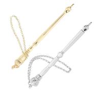 UTHCLO Lot de 2 Pointeurs Bibliques Manuels en Métal 13 Cm avec Tête Oignon Dorée et Tête Couronne Argentée, Outil de Lecture Précis pour Torah et Bible, Présent pour Bar Mitzvah et