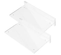 UTHCLO Lot de 2 Porte-panneaux Magnétiques en Acrylique Transparent 10x20 Cm, Double Plaque Horizontale, Support D’affichage Polyvalent pour Menus de Table, Numéros de Mariage