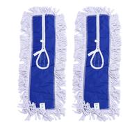 UTHCLO Lot de 2 Serpillières en Fil de Coton Bleu 60 CM Chiffon de Vadrouille Absorbant et Lavable Accessoires de Serpillière pour Nettoyage Maison et Réutilisable