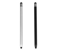 UTHCLO Lot de 2 Stylets Capacitifs Double Pointe pour Écrans Tactiles, Compatibles Téléphones et Tablettes, Alliage Aluminium, Couleurs Carbone Noir et Argenté Lune, Stylets Précis