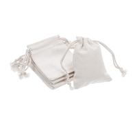 UTHCLO Lot de 24 Paquet de Rangement Réutilisables en Coton à Cordon 7 X 9 CM Mini Pochettes en Tissu Beige pour Présents Organisation et Stockage Polyvalent à la Maison Bureau ou