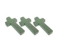UTHCLO Lot de 3 Blocs Mousse Verte de Croix, Mousse Non Friable pour Composition de Fleur Funéraire, Supports Humides et Secs pour Décoration D’église et Cimetières, Fournitures