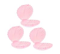 UTHCLO Lot de 3 Boîtes de Coquillage Nacré Rose, Petit Récipient Multifonction pour Rangement Bijoux, Emballage de Bonbons et Présents de Fête, Organisateur Compact Mariage et Événements