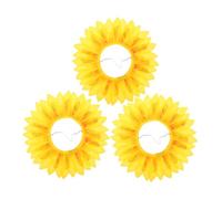 UTHCLO Lot de 3 Couvre-chefs Tournesol Jaunes en Tissu Léger 42 Cm, Accessoires Déguisement Garçon et Filles pour Fêtes, Spectacles et Carnaval, Coiffes de Fleurs Couleur Aléatoire